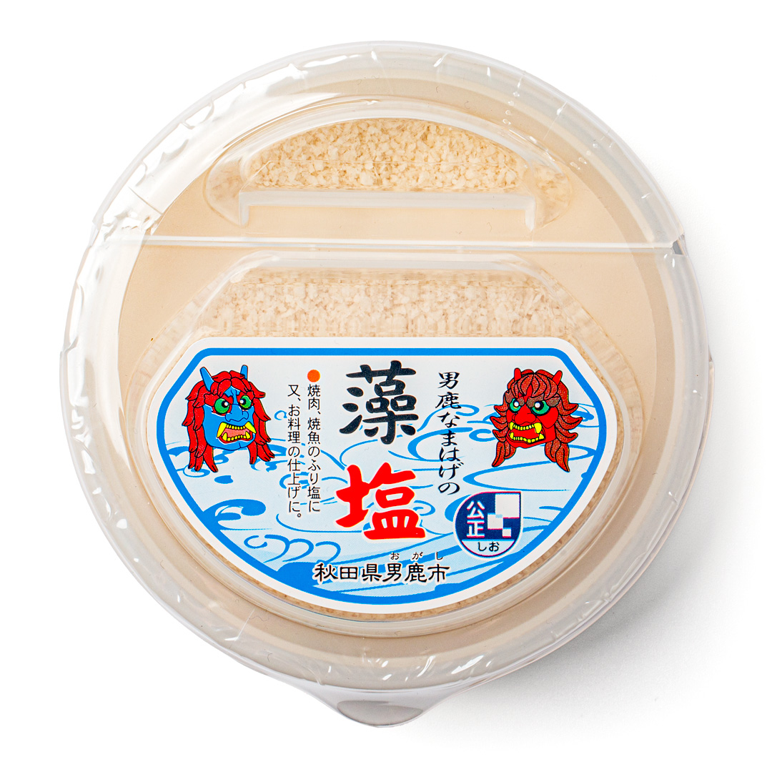 男鹿なまはげの塩 藻塩 80g 丸タッパ