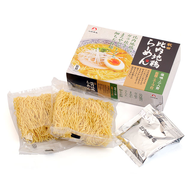 【乾燥】秋田比内地鶏らーめん塩味 2食箱