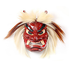 【受注生産】石川千秋作 壁掛け用なまはげ木彫り面 8号