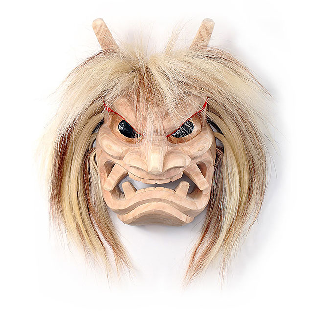 【受注生産】石川千秋作 壁掛け用なまはげ木彫り面 10号