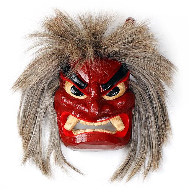 【受注生産】石川千秋作 壁掛け用なまはげ木彫り面 7号