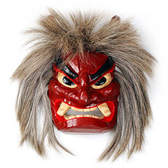 【受注生産】石川千秋作 壁掛け用なまはげ木彫り面 7号