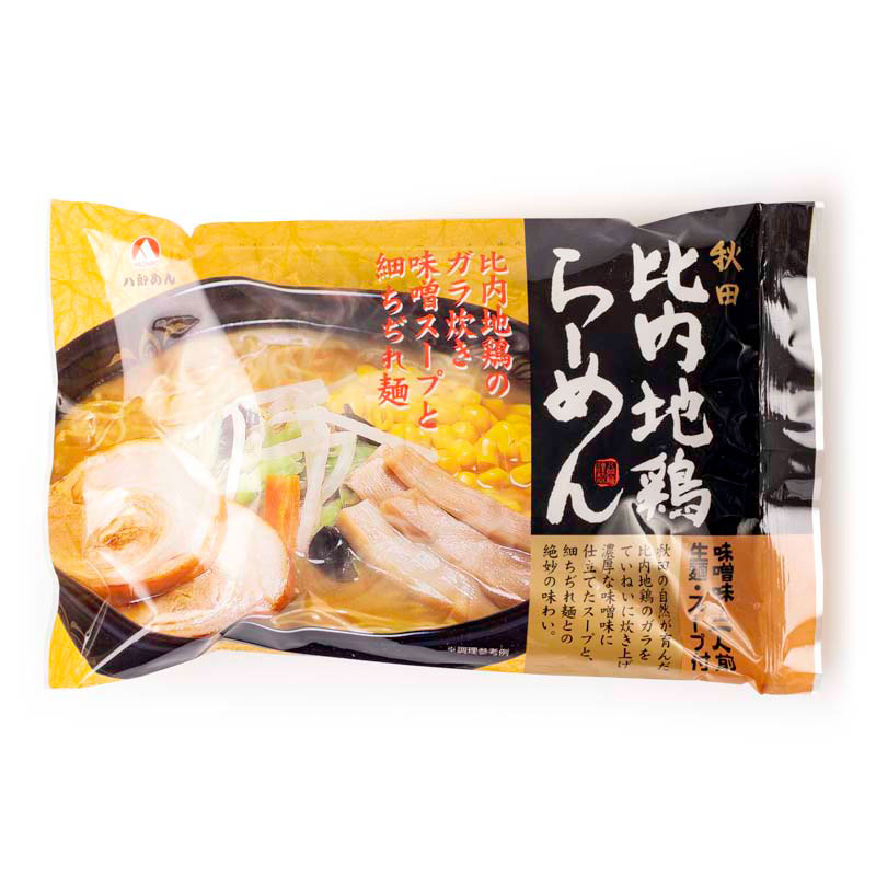 【生】秋田 比内地鶏ラーメン 味噌味 2食袋