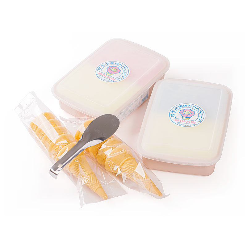 児玉冷菓のババヘラアイスとソーダ&レモンのセット