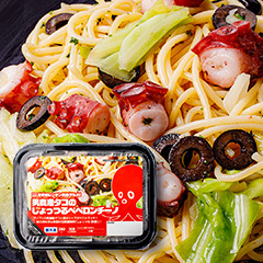 男鹿産タコのしょっつるペペロンチーノ