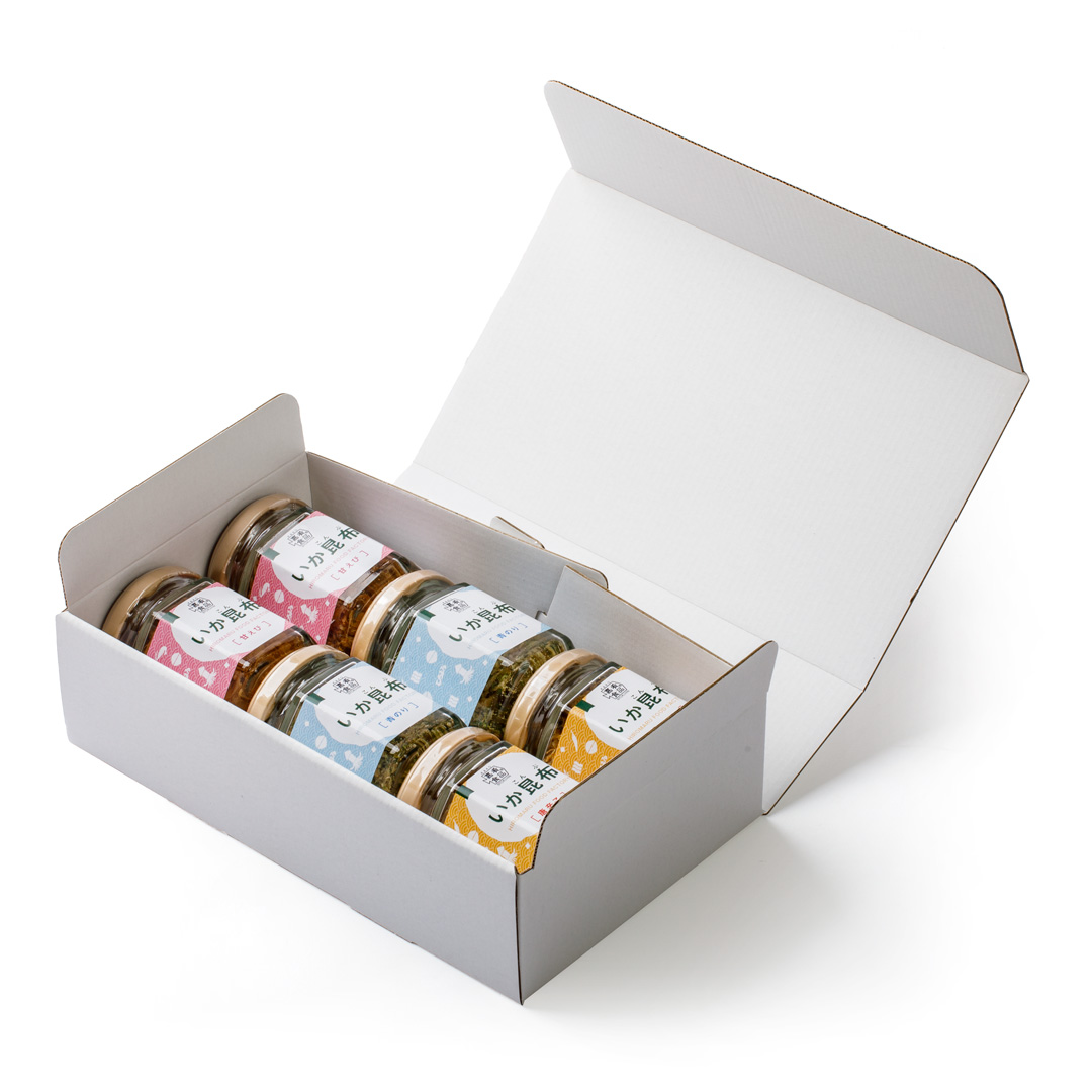 いか昆布 3種(青のり・甘えび・とうがらし)×各2